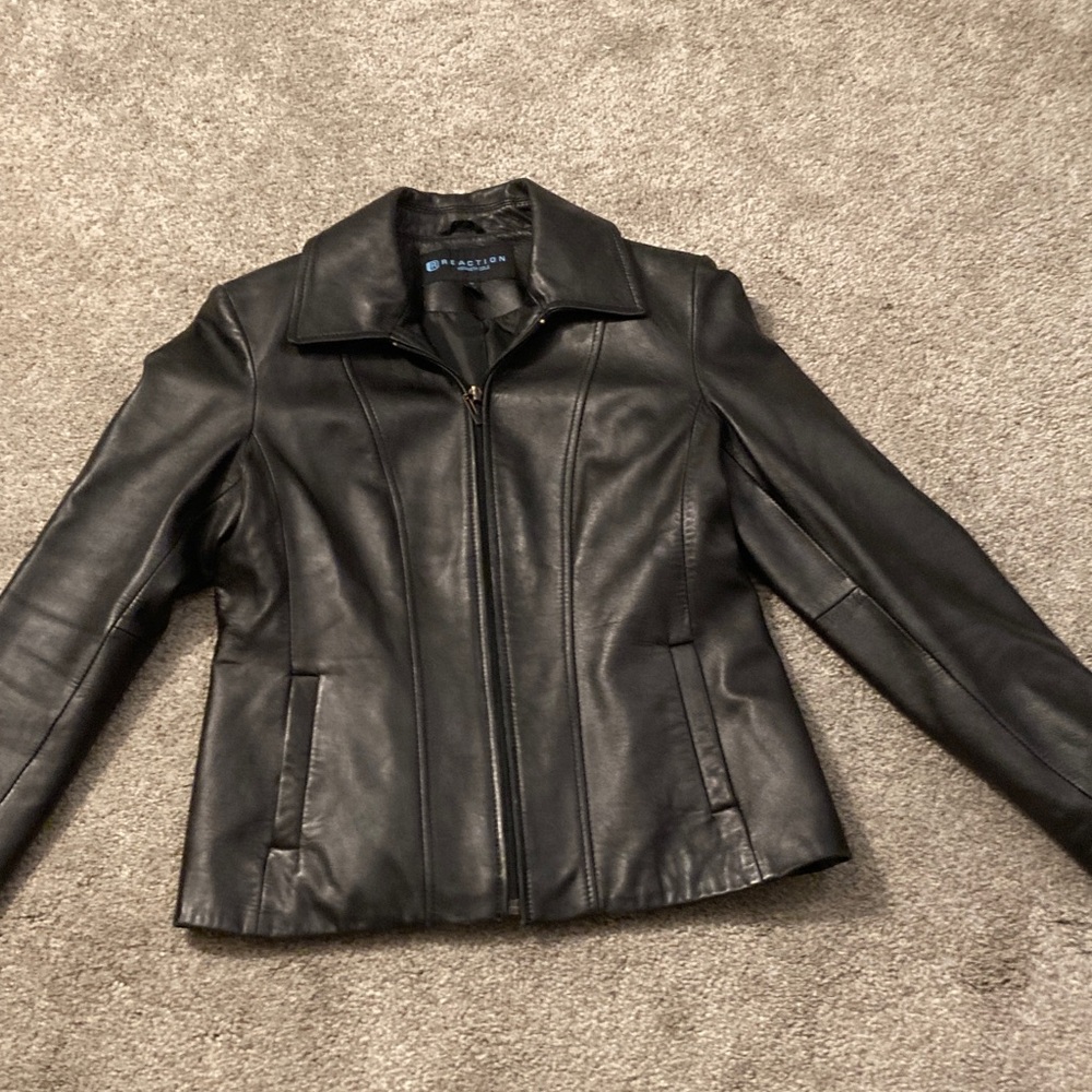 Kenneth Cole Classic Black Leather Jacket